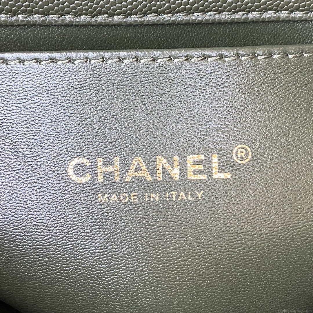 Chanel AS3580 Small Flap Bag Lambskin Lambskin & Gold-Tone Metal Green
