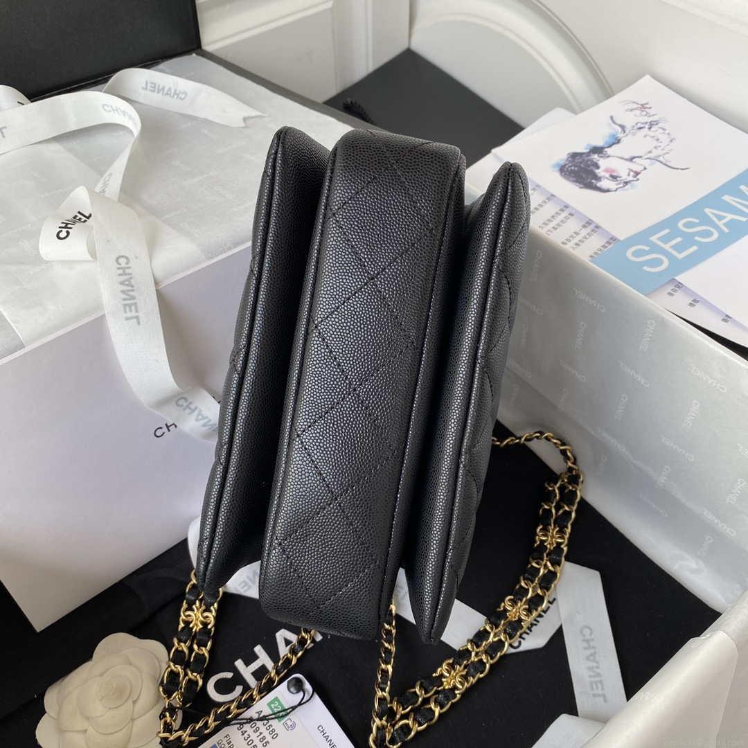Chanel AS3580 Small Flap Bag Lambskin Lambskin & Gold-Tone Metal Black