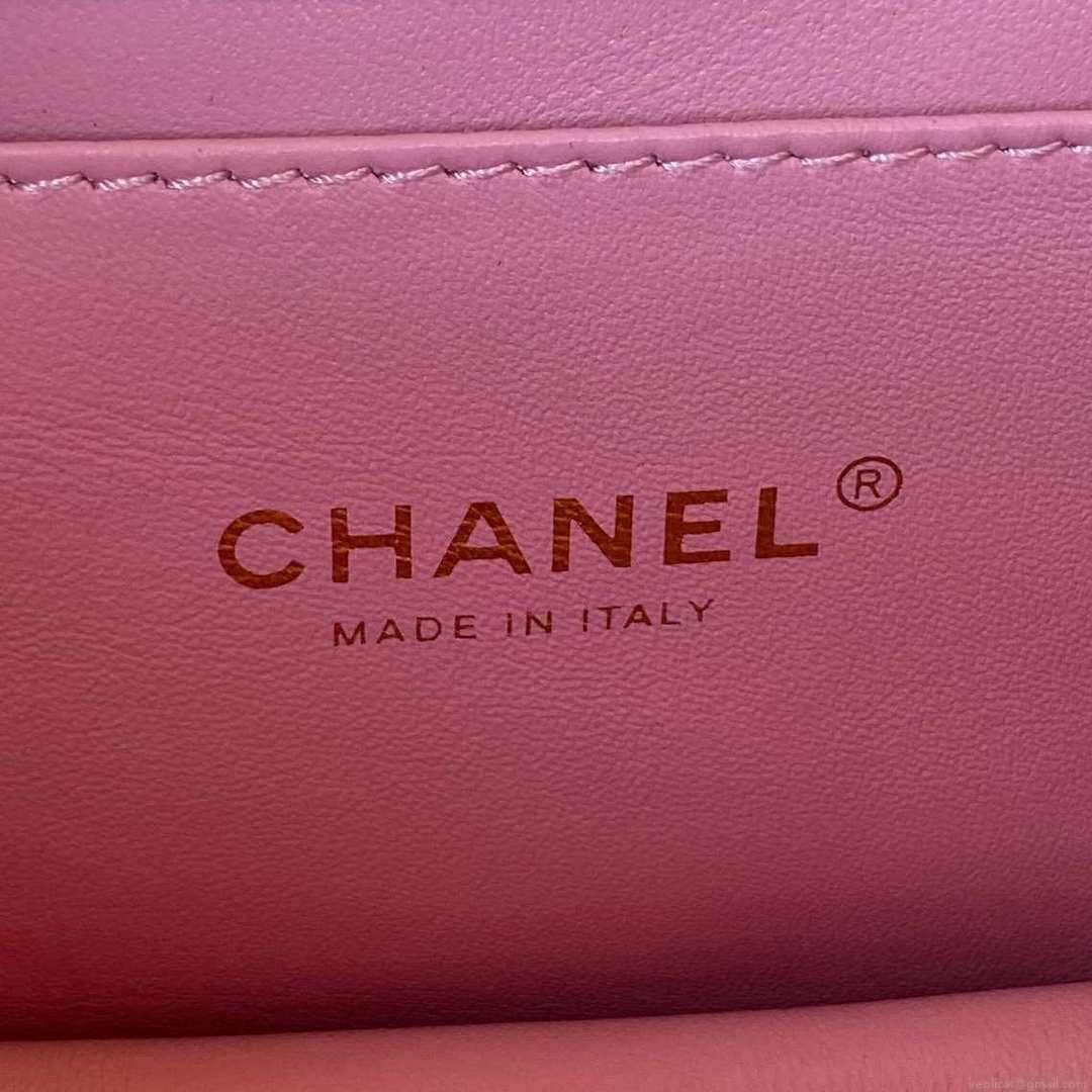 Chanel AS3580 Small Flap Bag Lambskin Lambskin & Gold-Tone Metal Pink