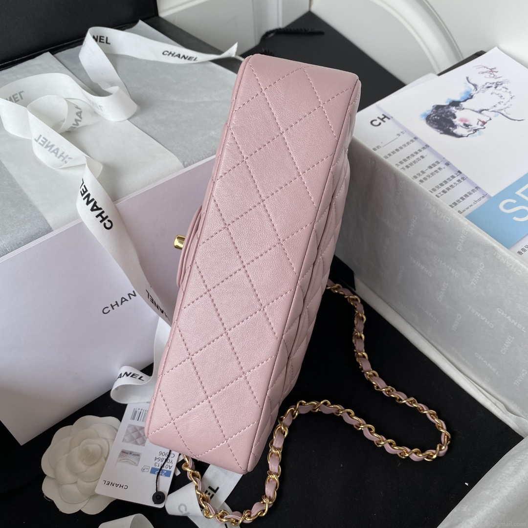 Chanel A01113 Flap Handbag Classic Bag Lambskin Light Pink Gold