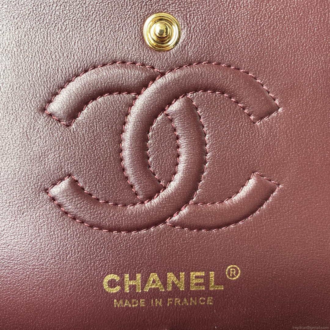Chanel A01113 Flap Handbag Classic Bag Black Lambskin Gold