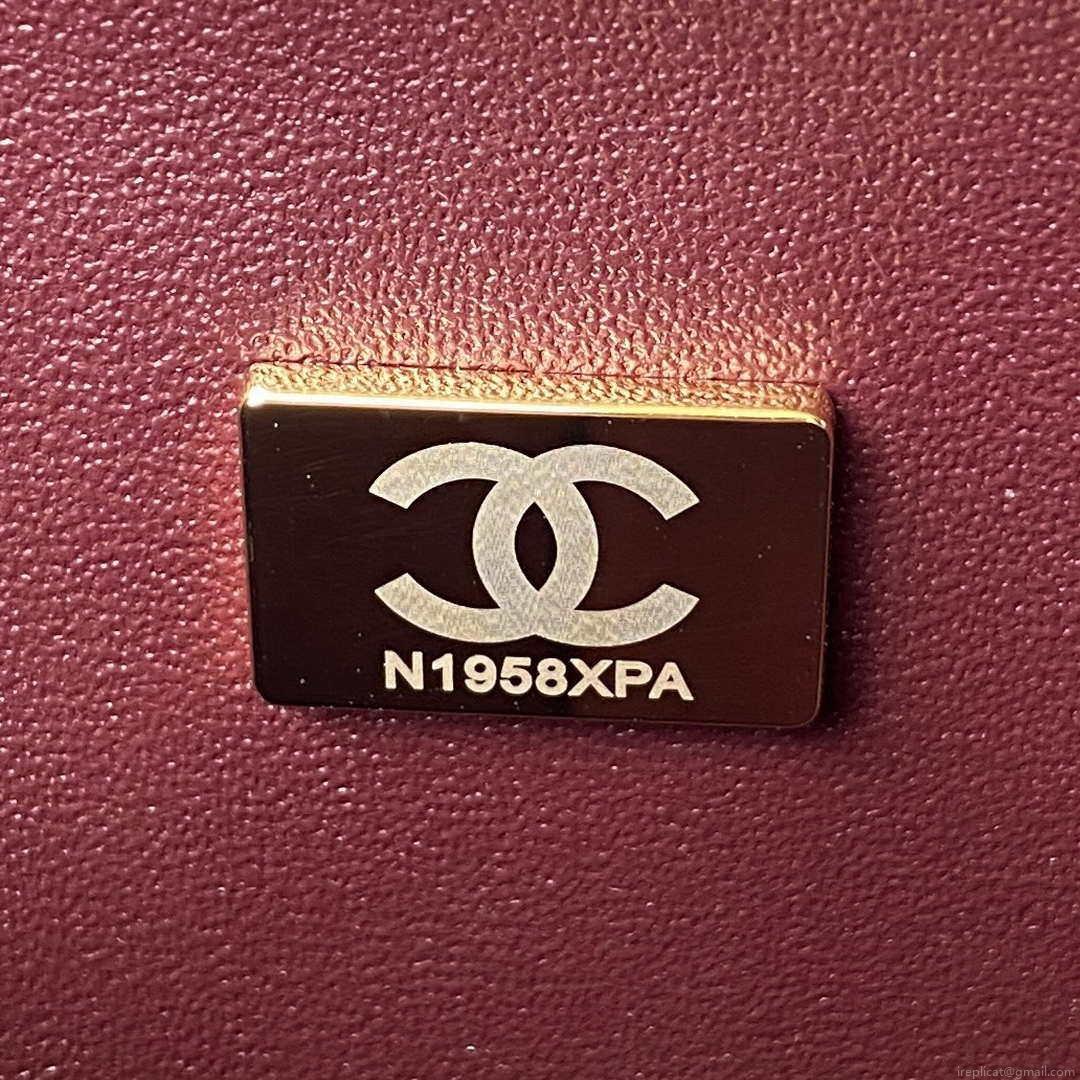 Chanel A01113 Flap Handbag Classic Bag Black Lambskin Gold