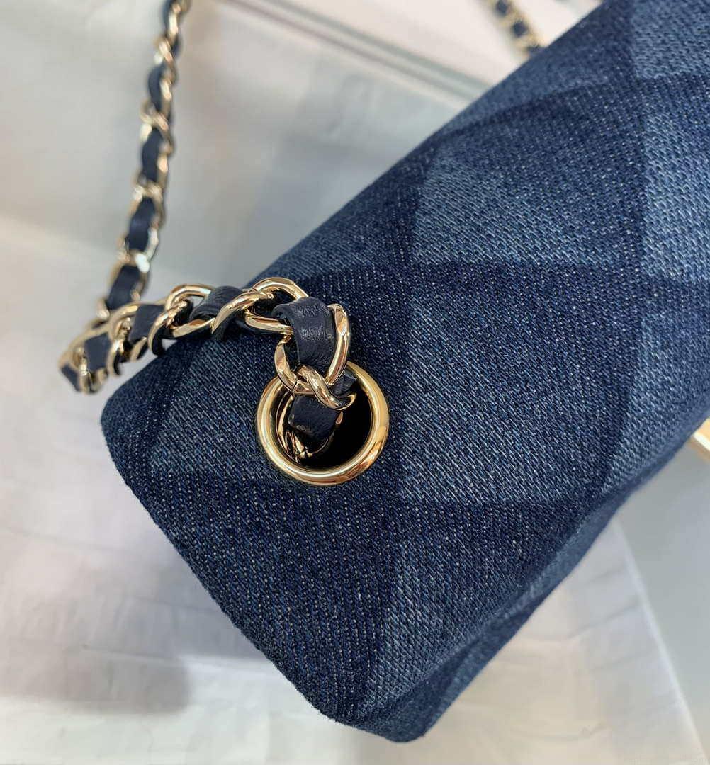 Chanel A69900 Mini Flap Bag Denim Blue 1116 Gold