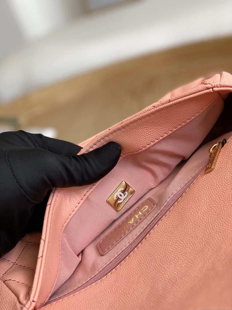 Chanel AS3777 Flap Bag Grained Calfskin & Gold-Tone Metal Pink