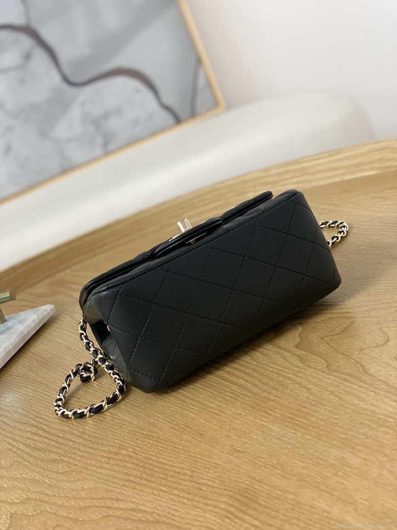 Chanel A35200 Mini Flap Bag 18cm Lambskin Black 1115 With Ball