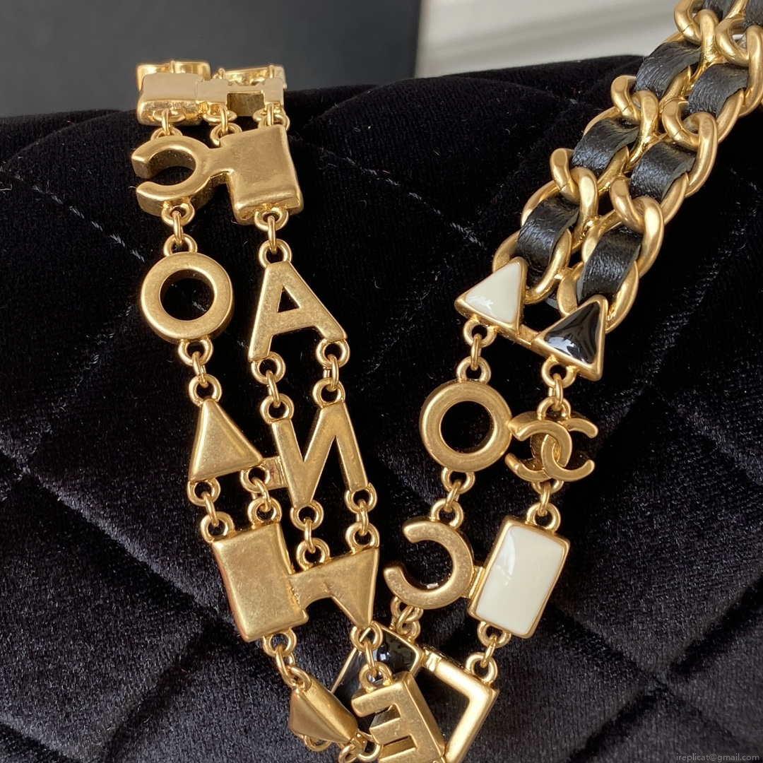 Chanel AS3432 Small Flap Bag Velvet Enamel & Gold-Tone Metal Black