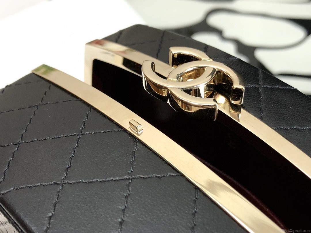 Chanel AP2398 Small Vanity Case Lambskin gold-tone metal Black and Gold
