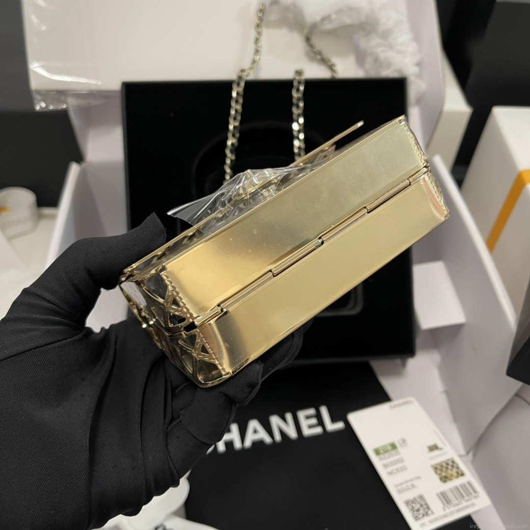 Chanel AS2535 Mini Evening Bag Gold-Tone Metal & Lambskin