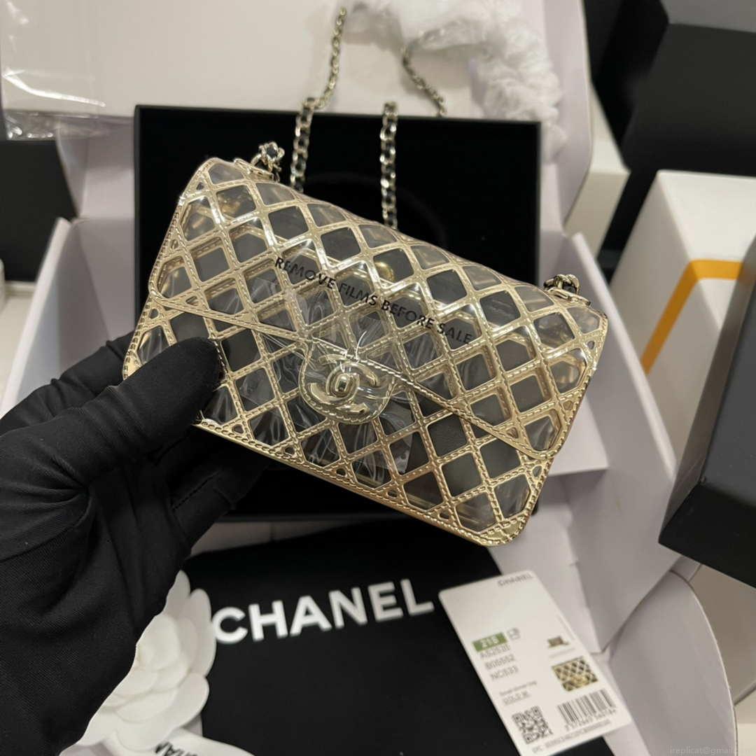 Chanel AS2535 Mini Evening Bag Gold-Tone Metal & Lambskin