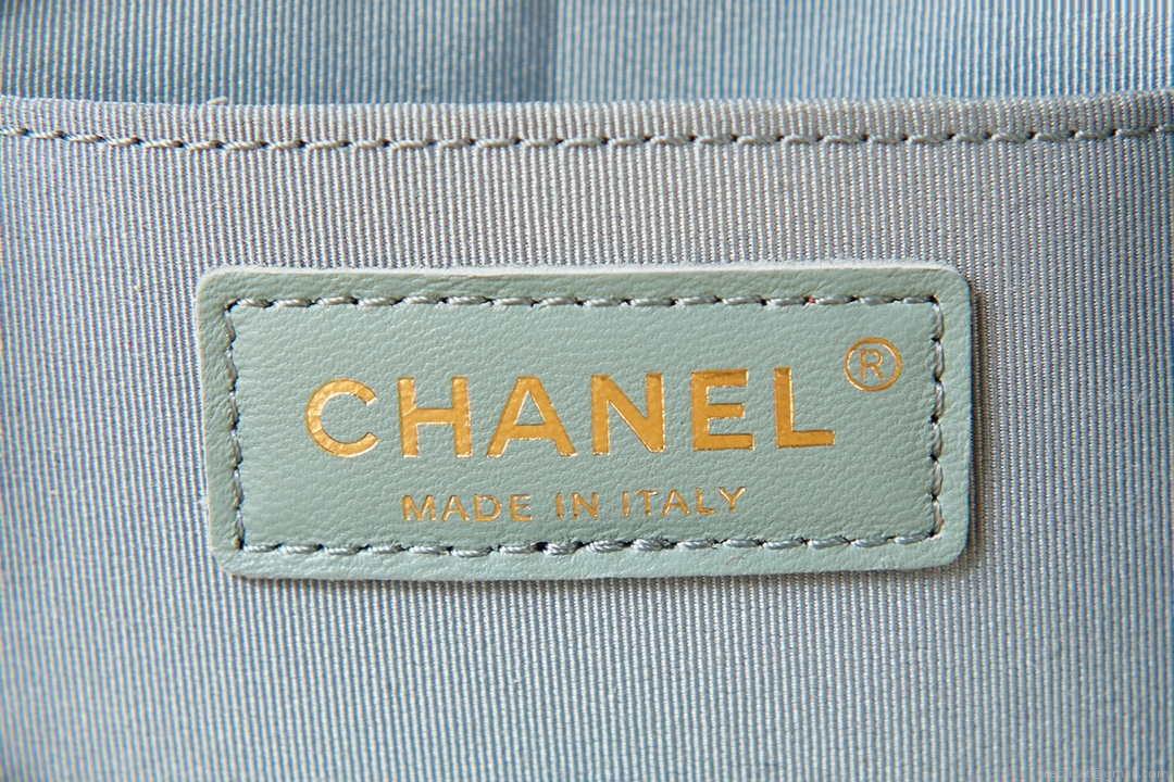 Chanel Backpack Duma Blue Lambskin CC AS2908 Gold