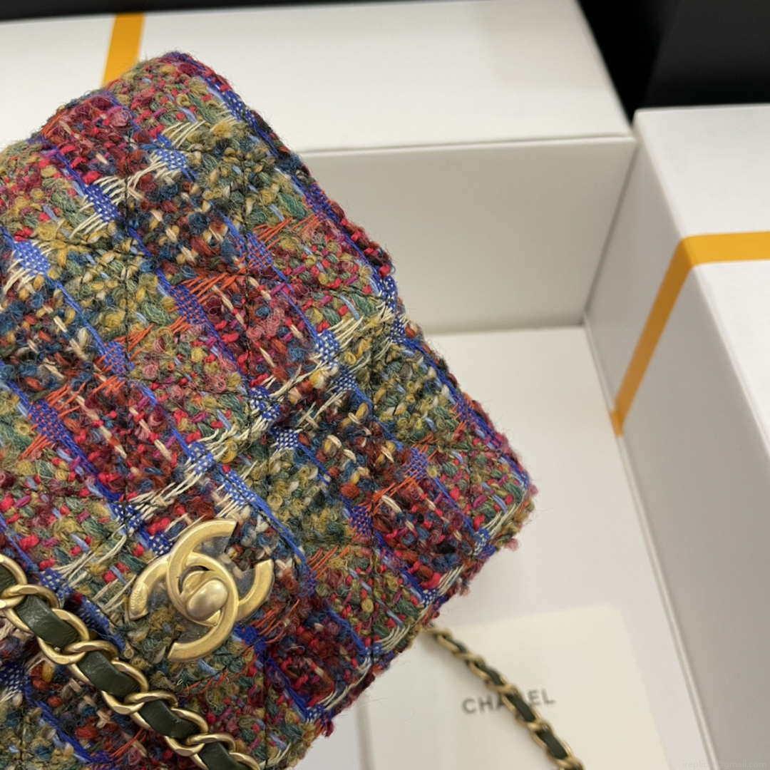 Chanel CF A1115 Mini Flap Bag Wool Tweed