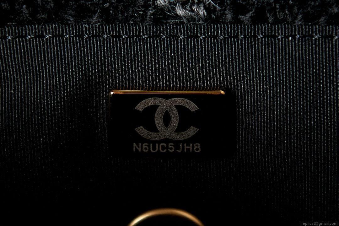 Chanel AS3572 Small Flap Bag Wool Tweed Black