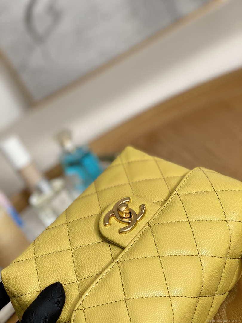 Chanel AS3729 Small Vanity Case Grained Calfskin & Gold-Tone Metal Yellow