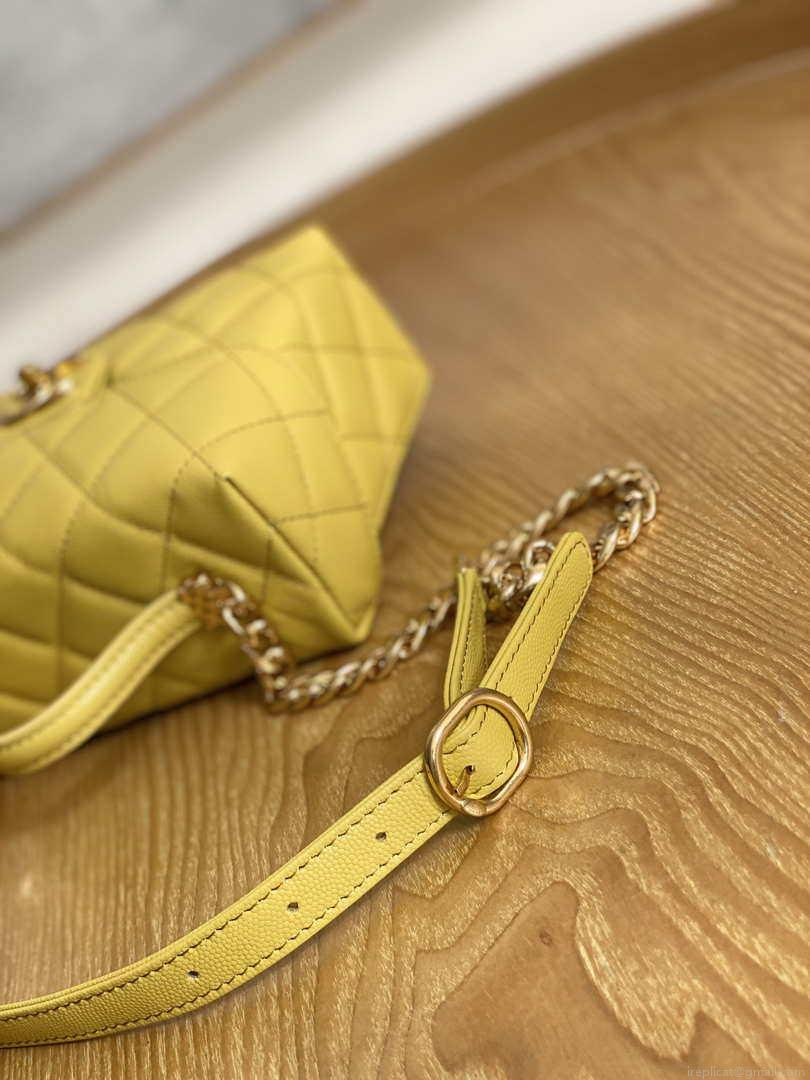 Chanel AS3729 Small Vanity Case Grained Calfskin & Gold-Tone Metal Yellow