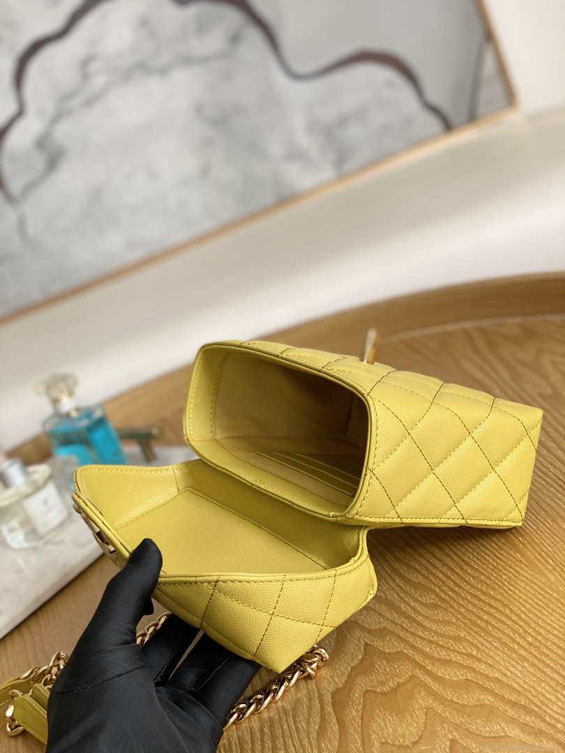 Chanel AS3729 Small Vanity Case Grained Calfskin & Gold-Tone Metal Yellow