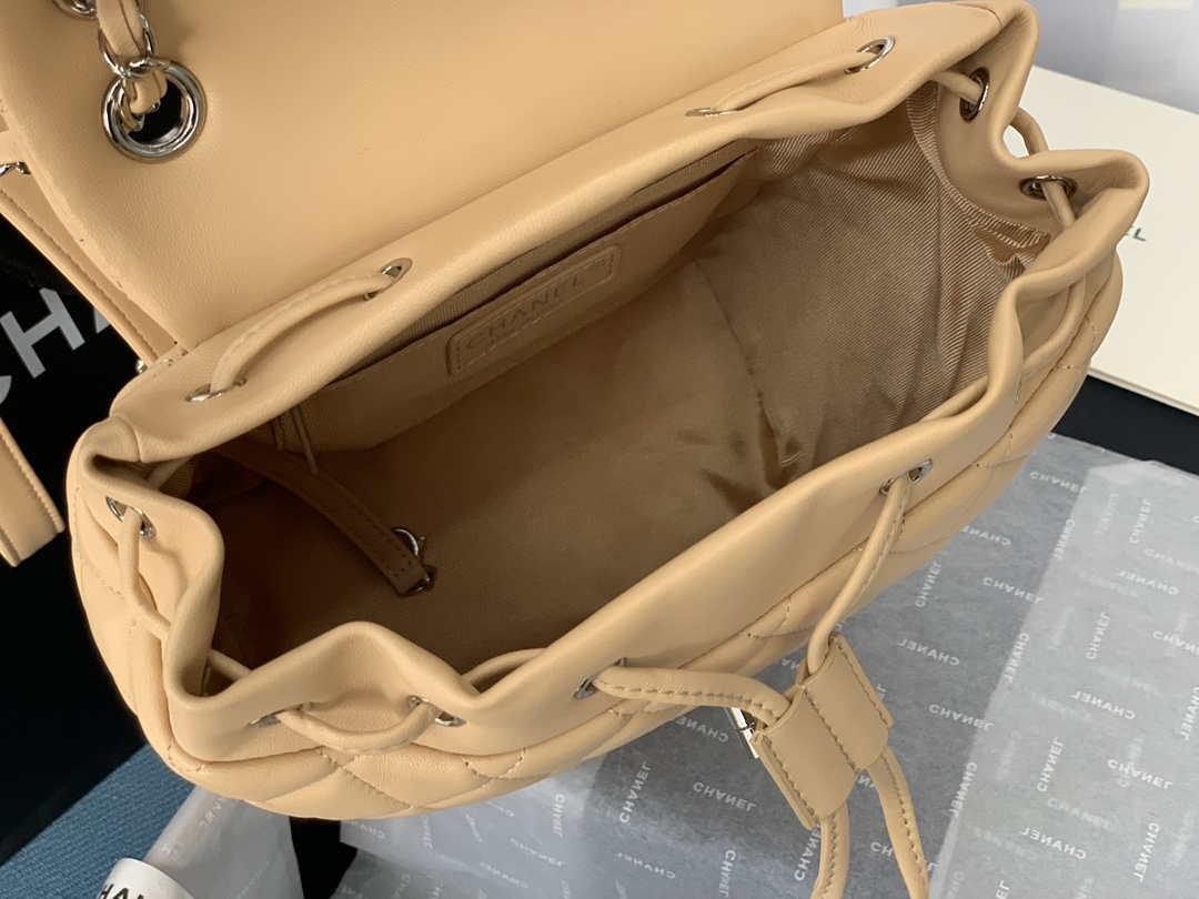 Chanel A91120 Backpack Vintage Lambskin Bag Apricot
