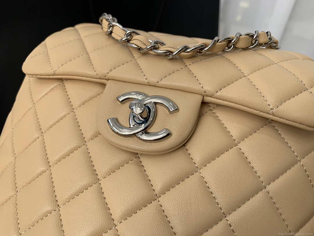 Chanel A91120 Backpack Vintage Lambskin Bag Apricot