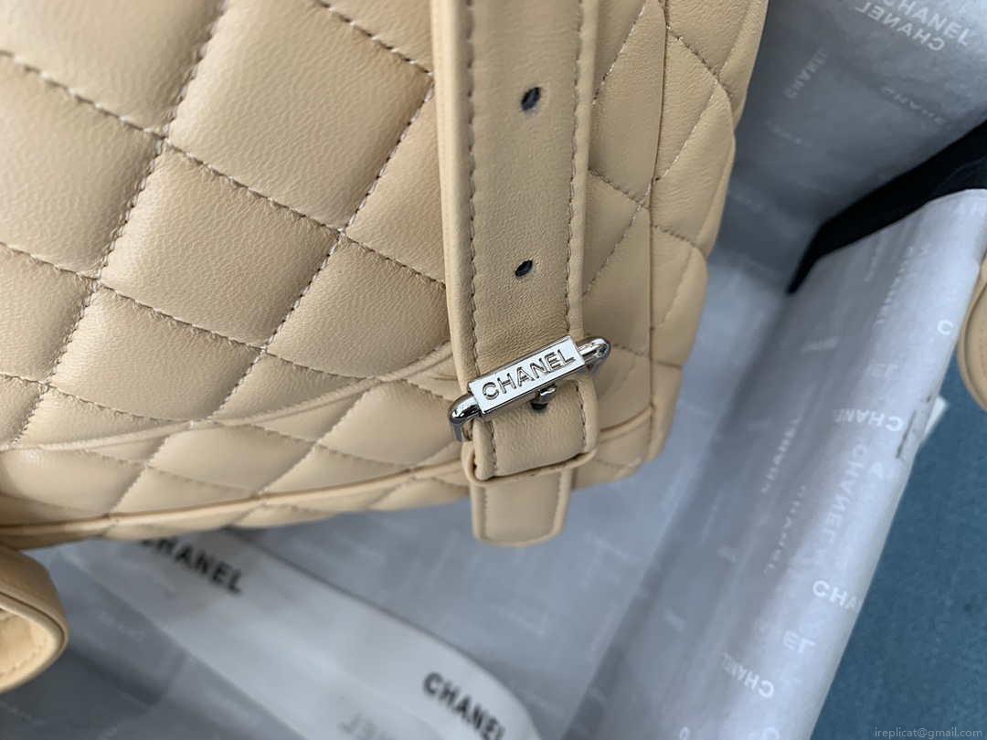 Chanel A91120 Backpack Vintage Lambskin Bag Apricot