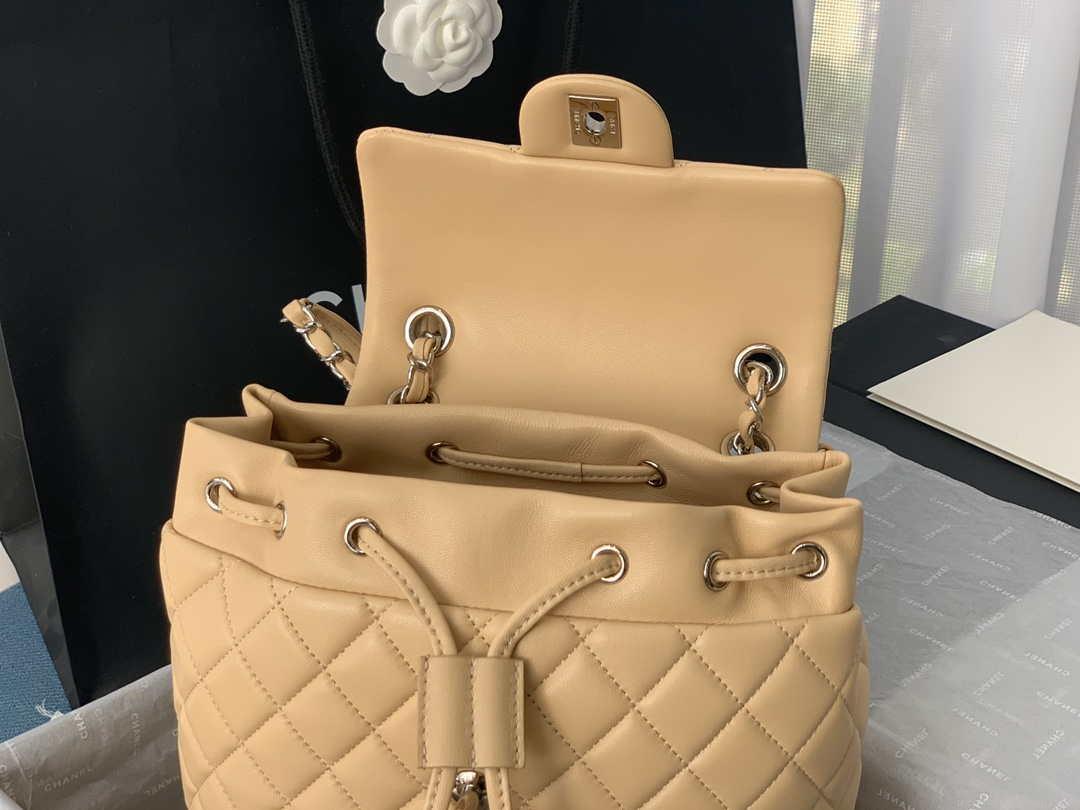 Chanel A91120 Backpack Vintage Lambskin Bag Apricot
