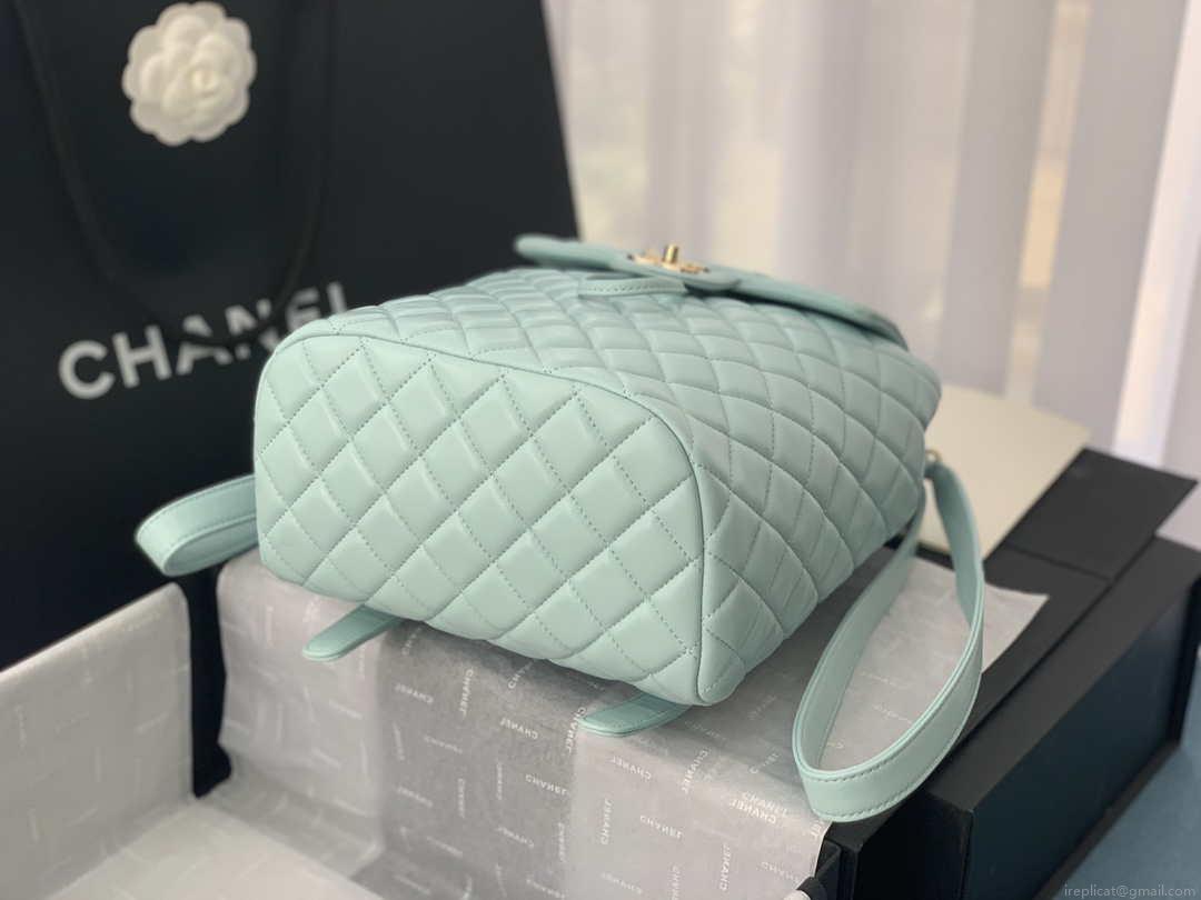 Chanel A91120 Backpack Vintage Lambskin Bag Blue