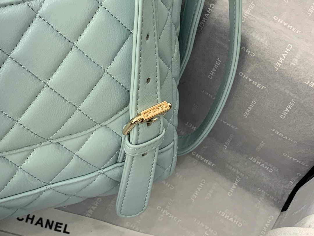 Chanel A91120 Backpack Vintage Lambskin Bag Blue