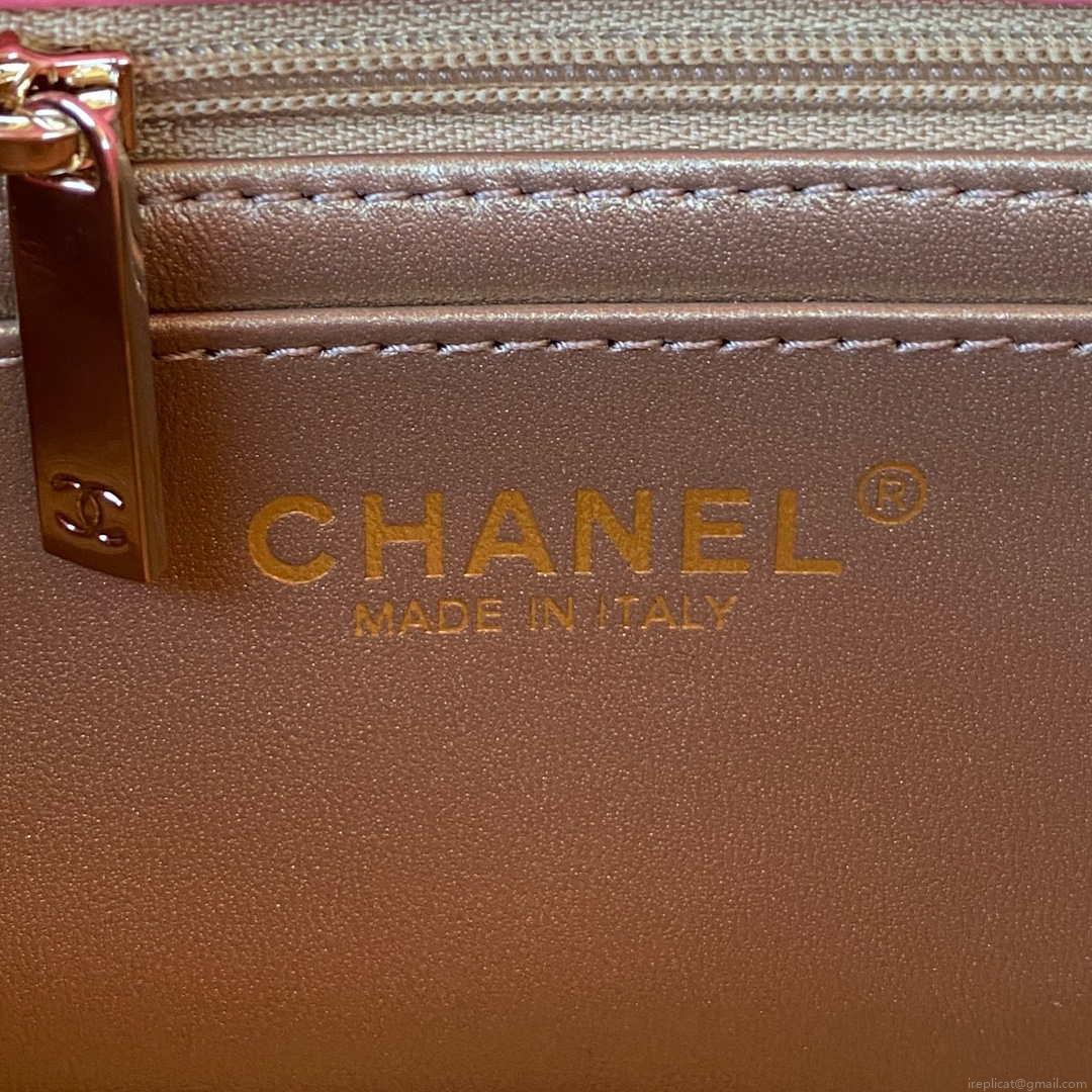 Chanel AS1787 Mini Flap Bag Football Lambskin Pink Gold