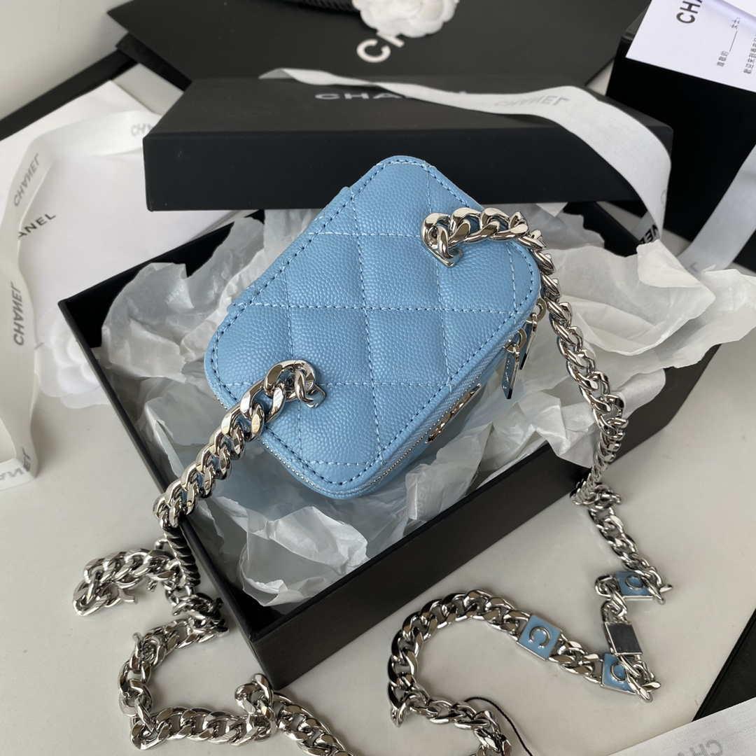 Chanel AP2718 Small Vanity With Chain Calfskin Blue