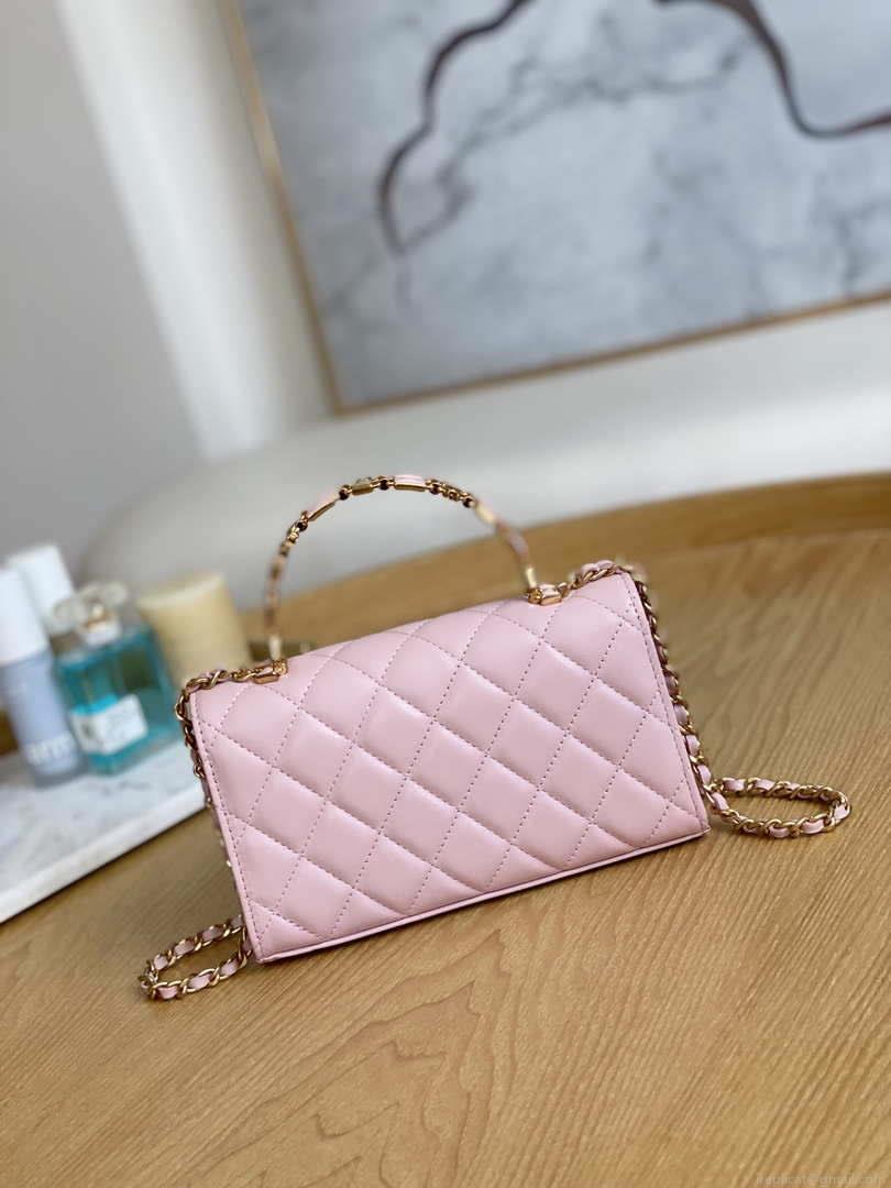 Chanel AP2946 Phone Holder Clutch with Chain Lambskin Pink
