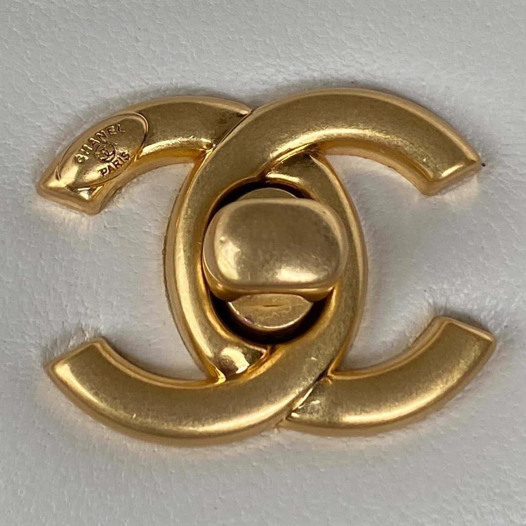 Chanel AS3456 Mini Flap Bag Lambskin & Gold-Tone Metal White