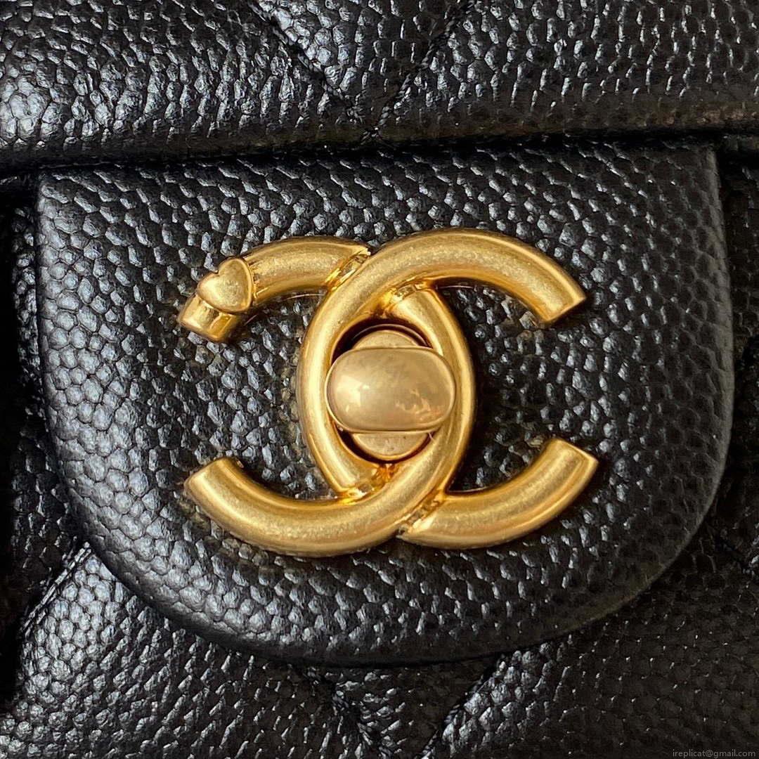 Chanel AS3828 Mini Flap Chain Bag Black Calfskin Gold