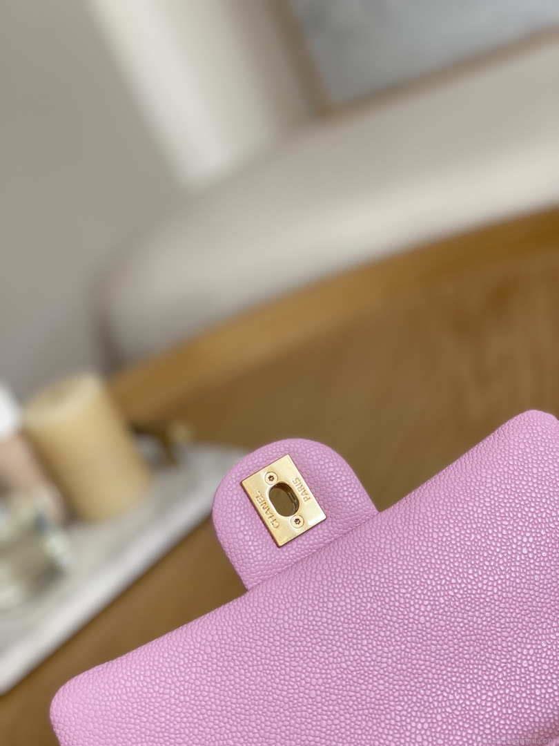 Chanel AS3829 Mini Flap Chain Bag Light Pink Calfskin Gold