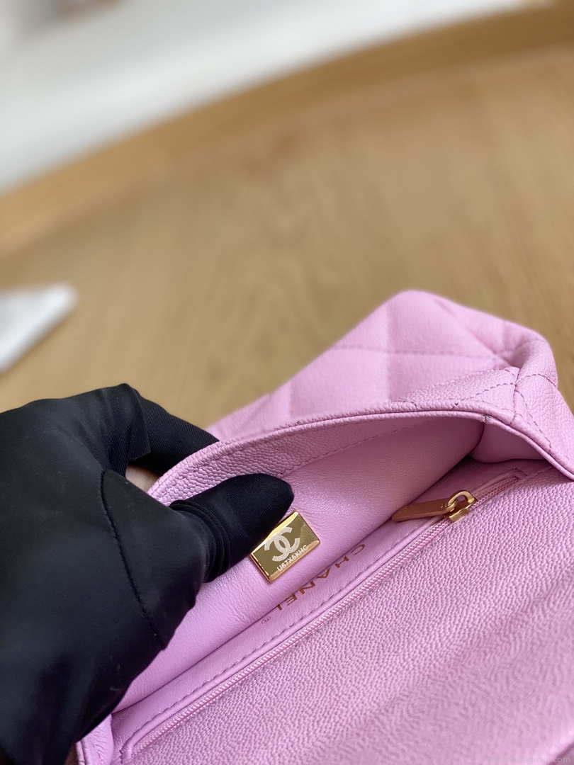 Chanel AS3829 Mini Flap Chain Bag Light Pink Calfskin Gold