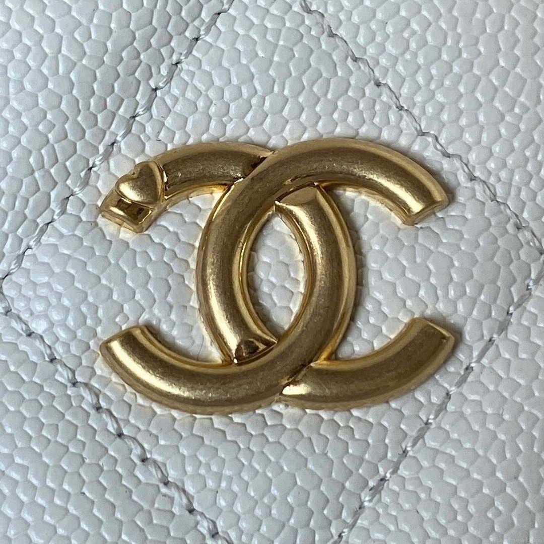 Chanel AS3830 Small Hobo Handbag White Calfskin Gold