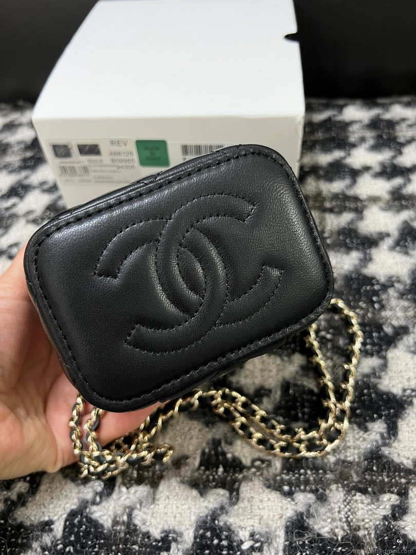 Chanel AP1447 Small Vanity With Chain Calfskin Black