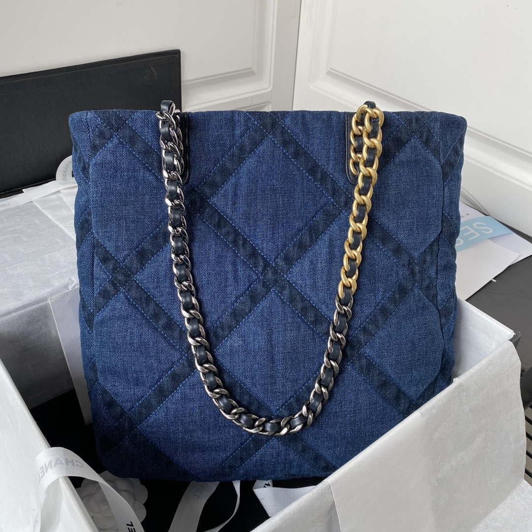 Chanel AS3519 CHANEL 23K Shopping Bag Denim Blue