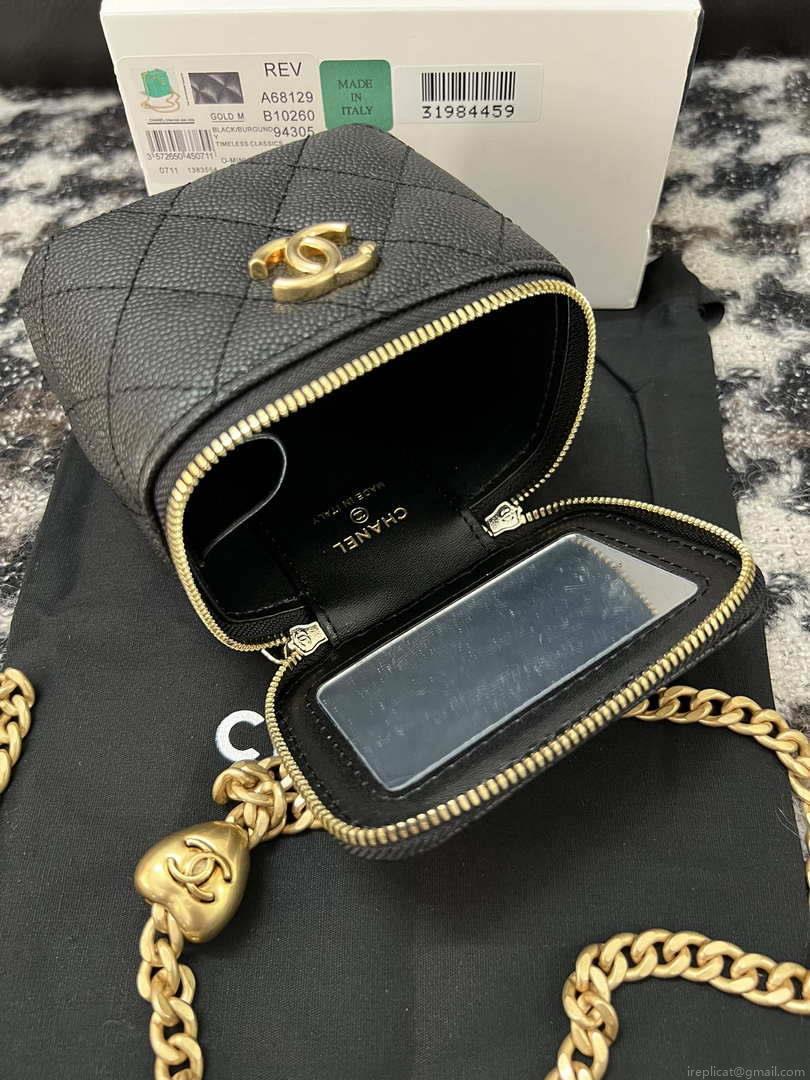 Chanel AP3203 Clutch With Chain Grained Calfskin Black