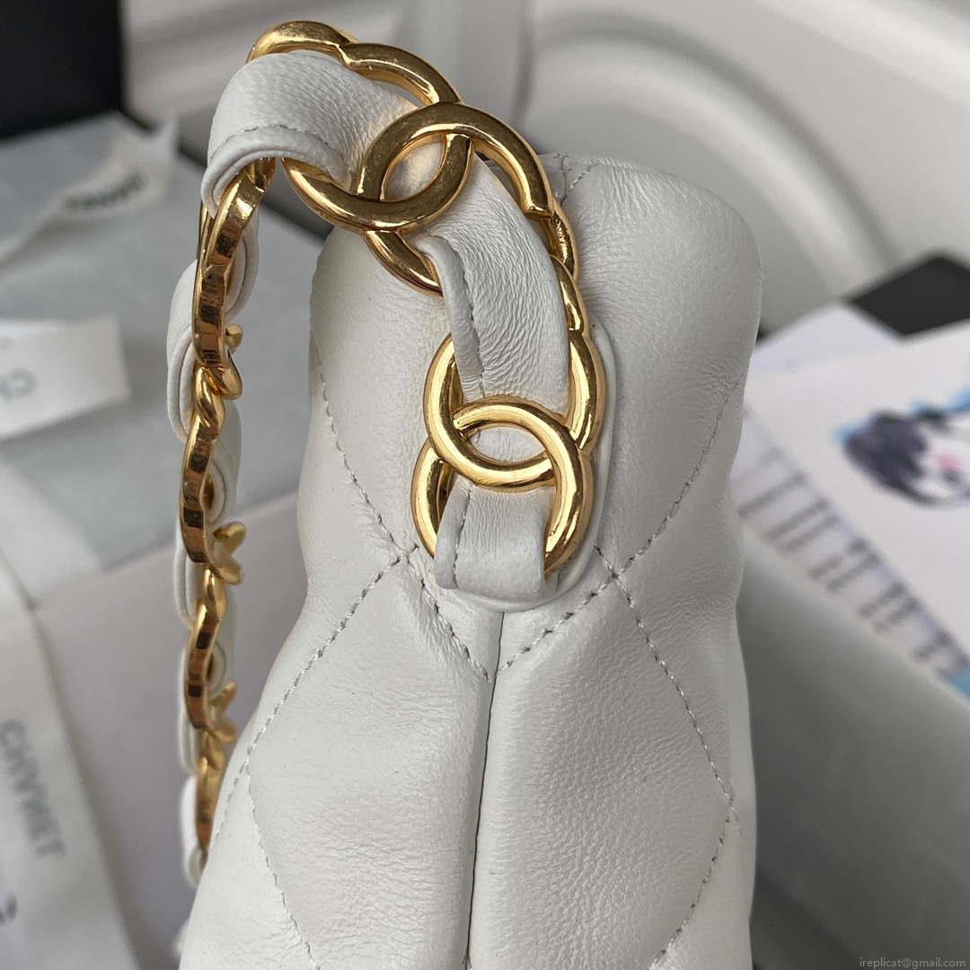 Chanel AS3631 Large Hobo bag Lambskin White