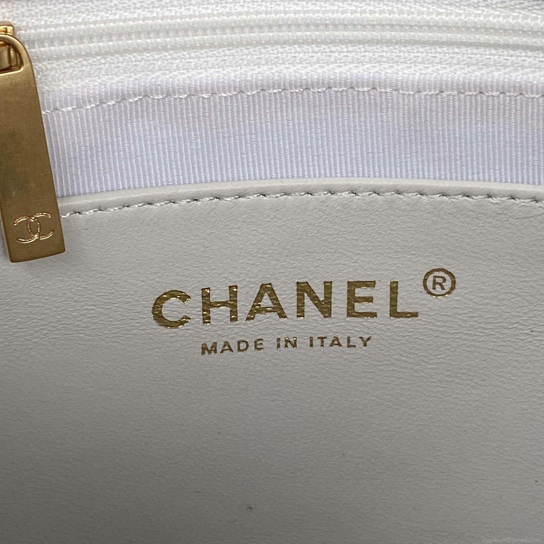 Chanel AS3631 Large Hobo bag Lambskin White