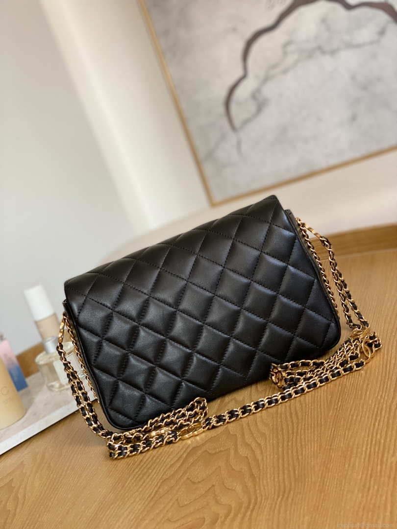 Chanel AS3777 Flap Bag Lambskin & Gold-Tone Metal Black