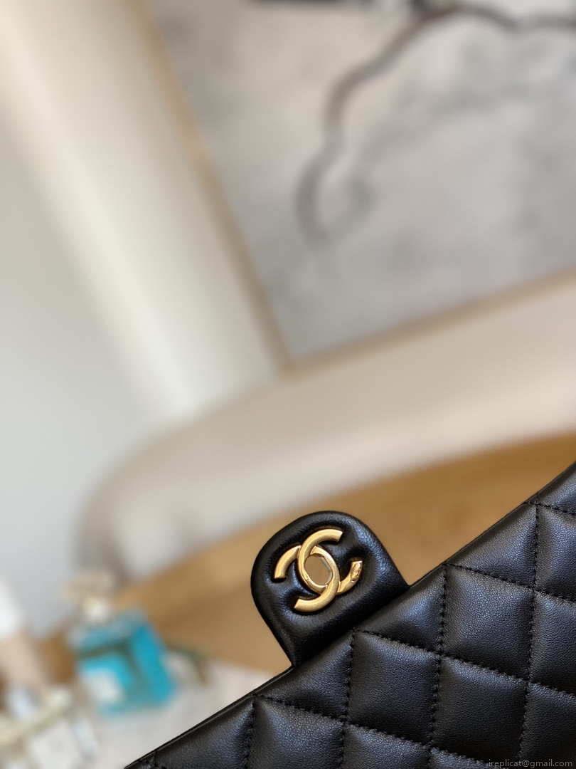 Chanel AS3777 Flap Bag Lambskin & Gold-Tone Metal Black