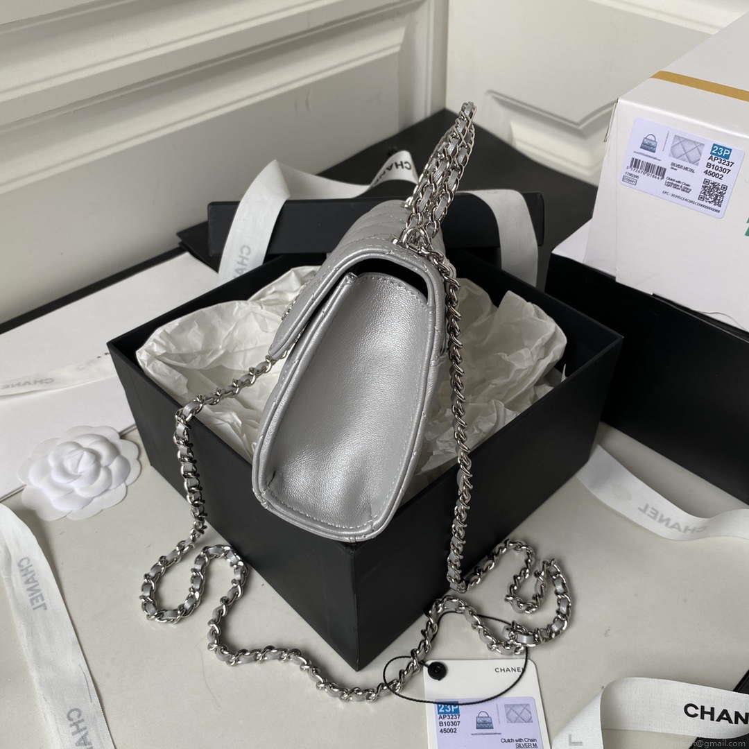 Chanel AP3237 Clutch with chain Lambskin Gold With Handle Bag