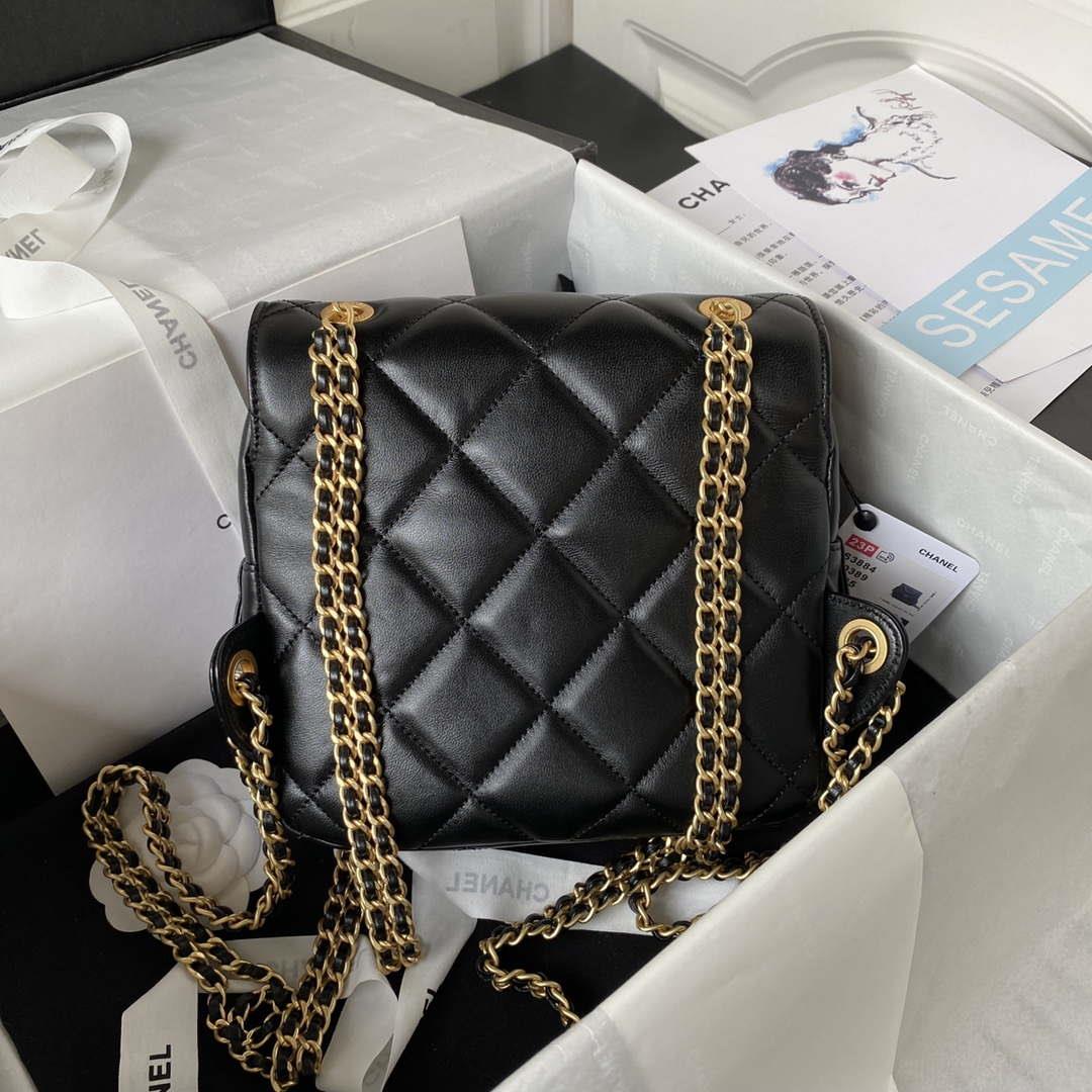 Chanel AS3384 Backpack Chain bag lambskin Black