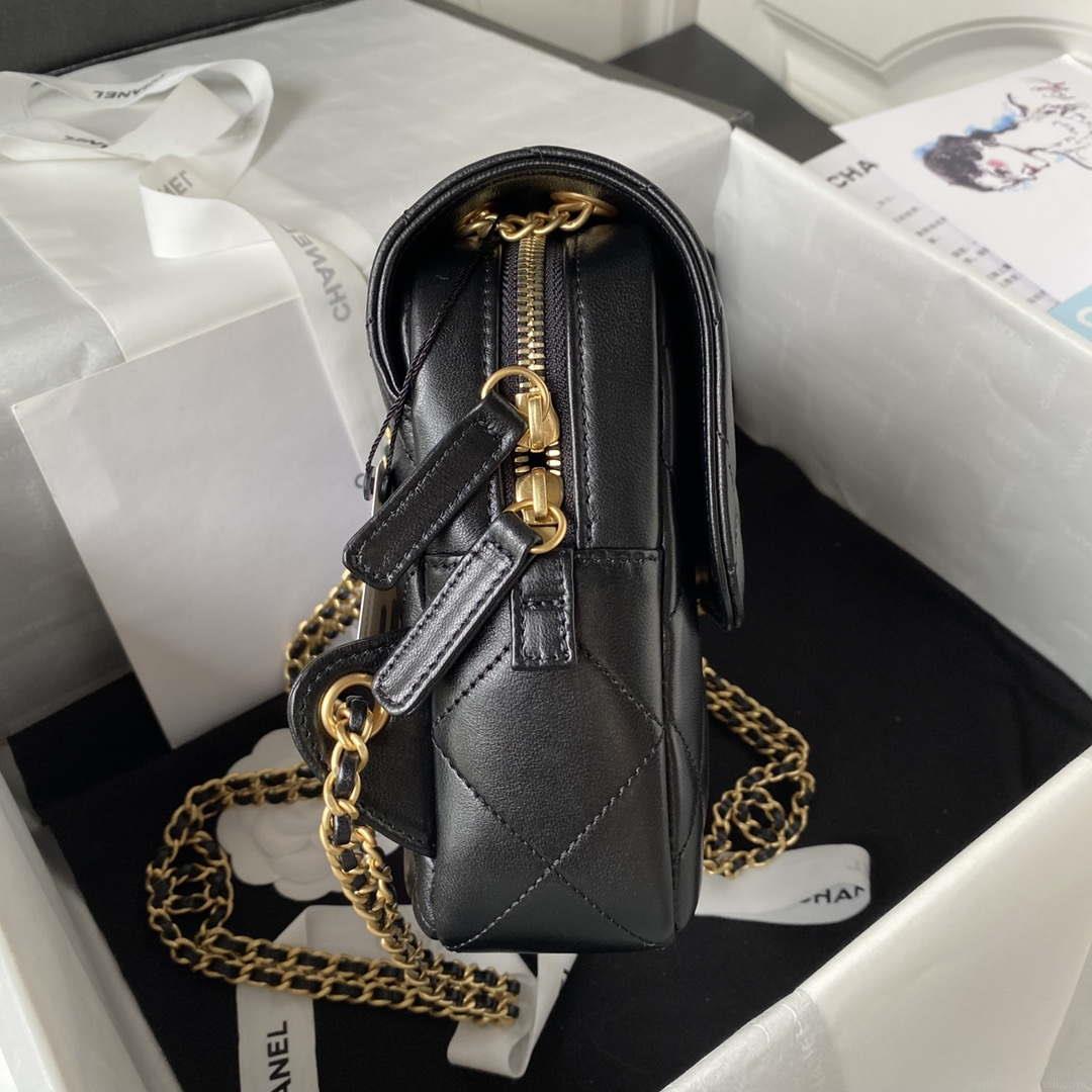 Chanel AS3384 Backpack Chain bag lambskin Black