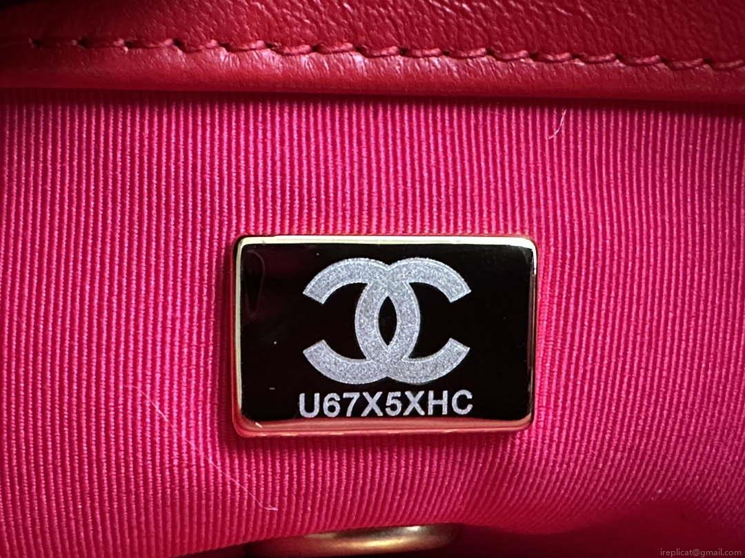 Chanel AS3979 Mini Flap Bag Lambskin Plexi & Gold-Tone Meta Red