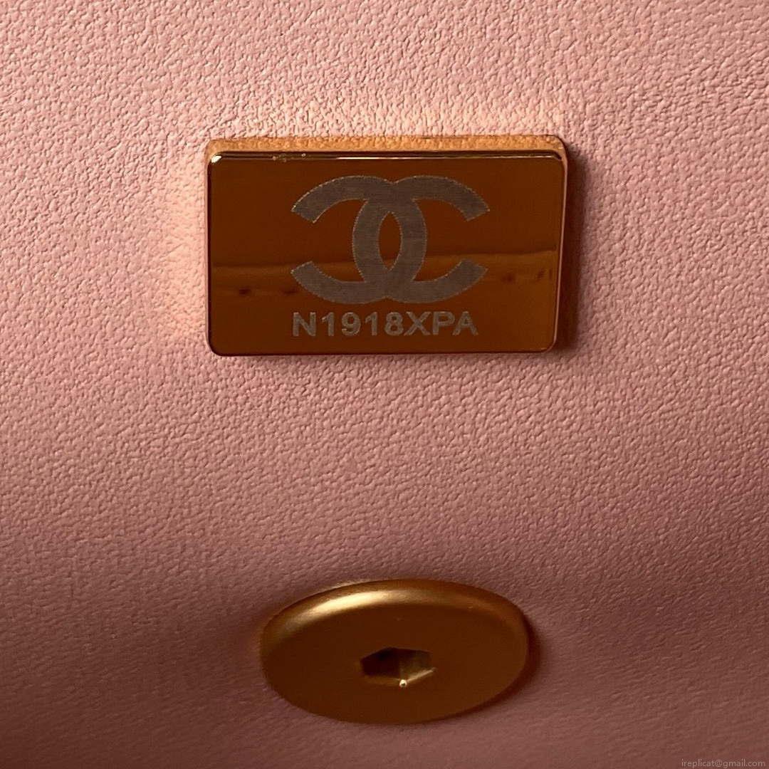 Chanel AS4041 Flap Classic Bag CF Camellia Lambskin Pink Gold