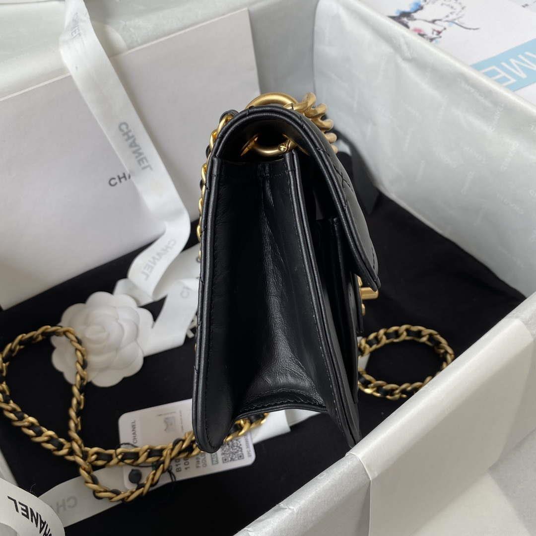 Chanel AS4051 Small Flap Classic Bag CF Lambskin Black Gold