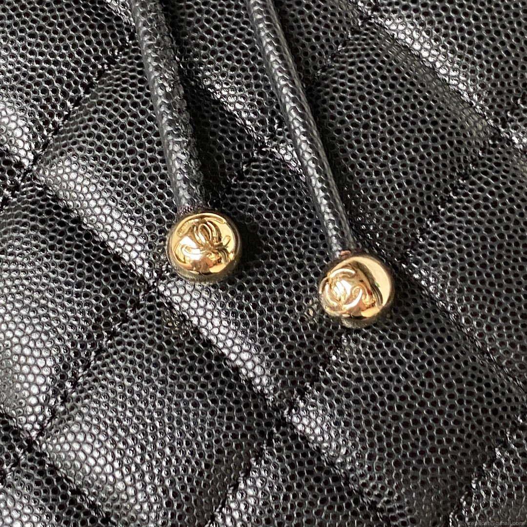 Chanel AS4059 Large Backpack Grained Shiny Calfskin & Gold-Tone Metal Black