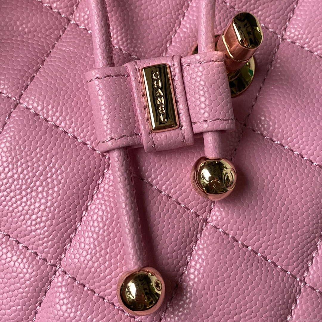 Chanel AS4058 Backpack Grained Shiny Calfskin & Gold-Tone Metal Rose Red