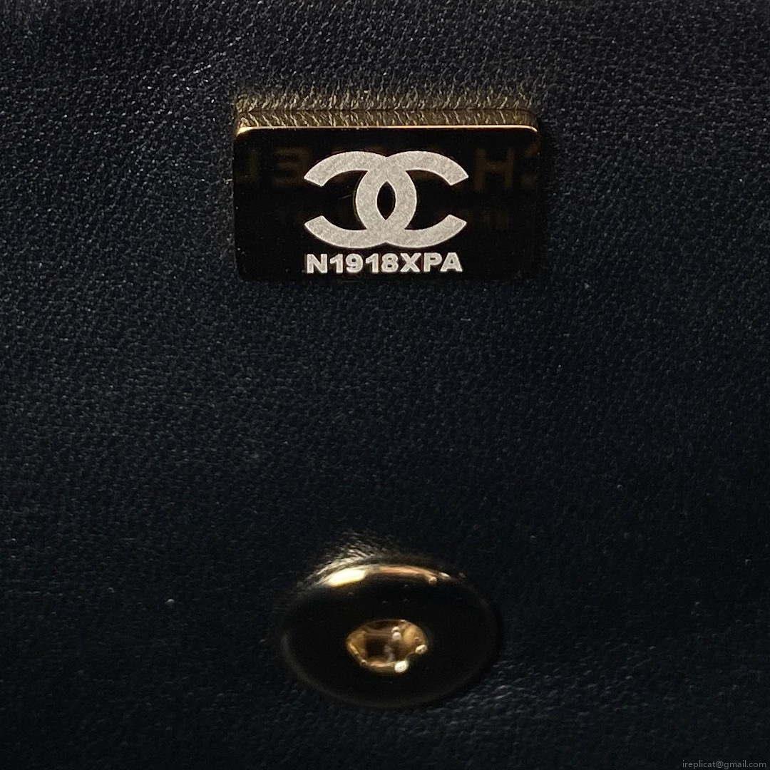 Chanel AS4141 Camellia Embossed With top Handle Bag Black
