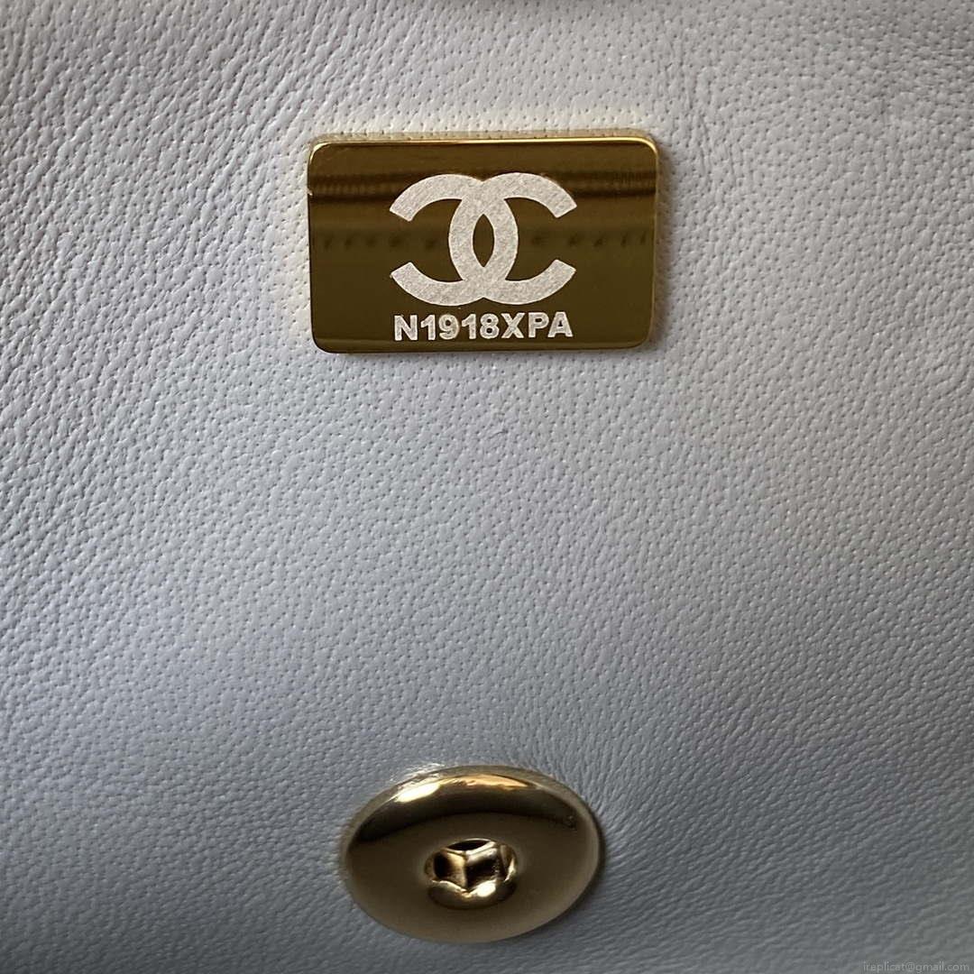Chanel AS4141 Camellia Embossed With top Handle Bag Gray